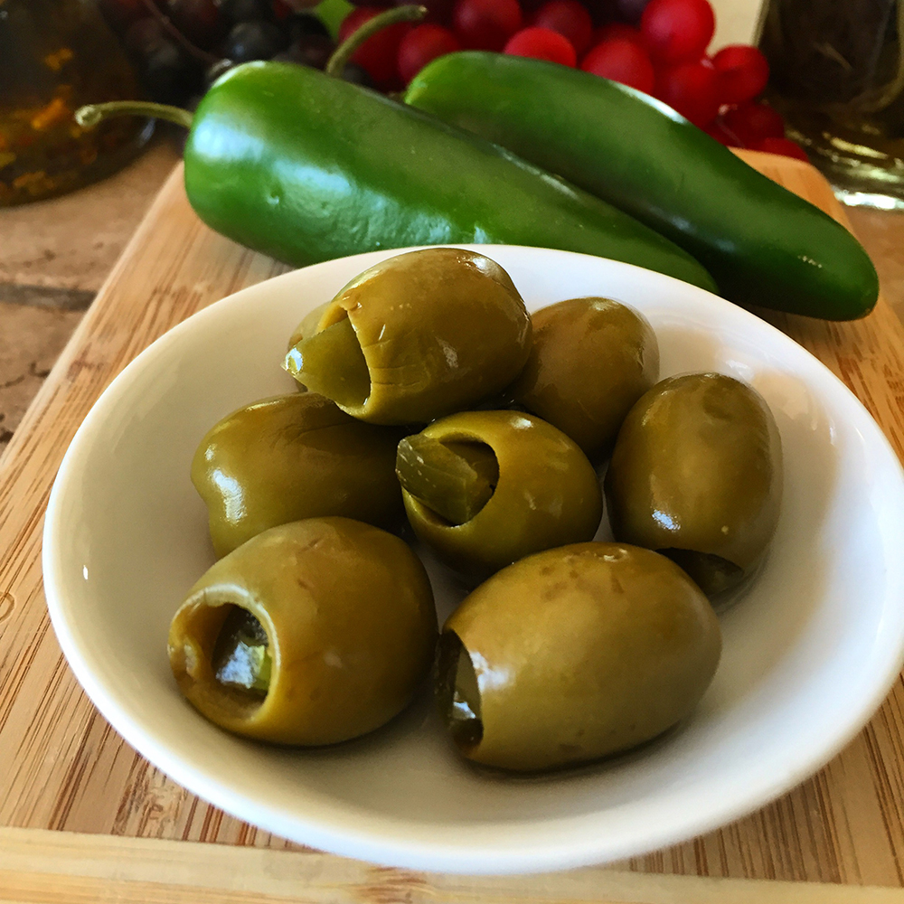 Gourmet Jalapeno Stuffed Olives, Case of 12 - 12oz Jars