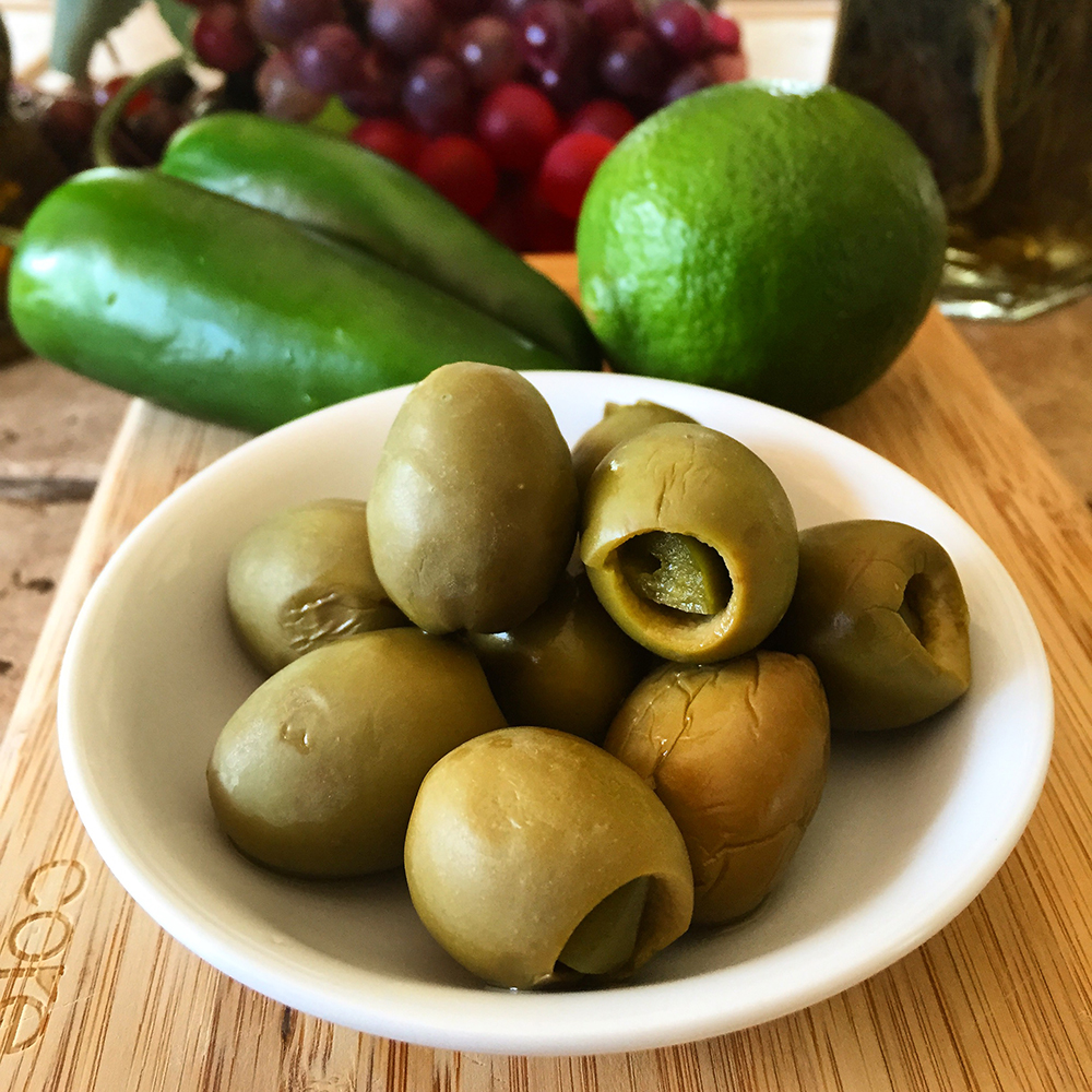 Gourmet Lime Jalapeno Stuffed Olives, Case of 12 - 12oz Jars